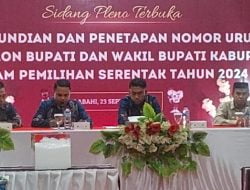 KPU Alor Gelar Pleno  Penetapan Nomor Urut Paslon Pilkada 2024